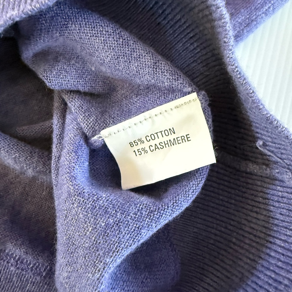 Robert Talbott Sweater Men’s L Cotton Cashmere Crew Neck Hong Kong Purple - Picture 6 of 9